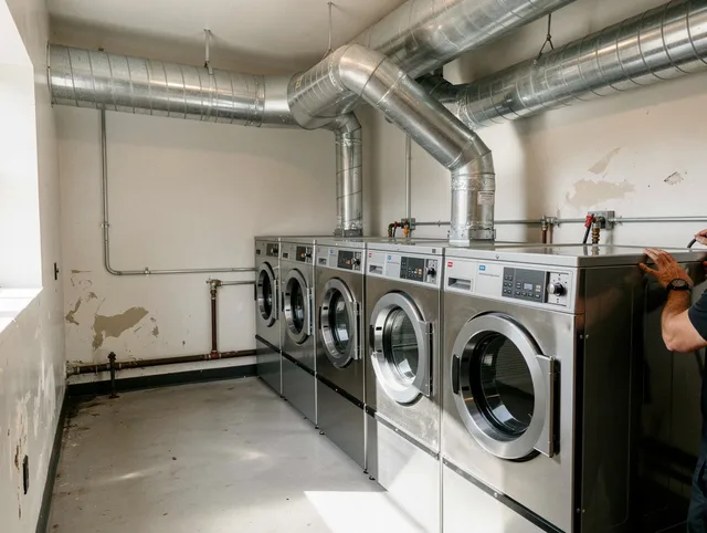 Fort Carson Dryer Vent Cleaning team performing large-scale commercial dryer vent cleaning in Fort Carson