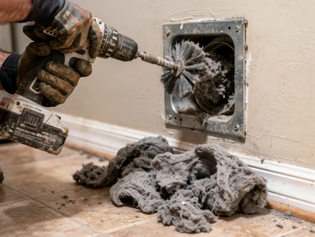 Certified Fort Carson Dryer Vent Cleaning technician performing dryer vent cleaning in Fort Carson