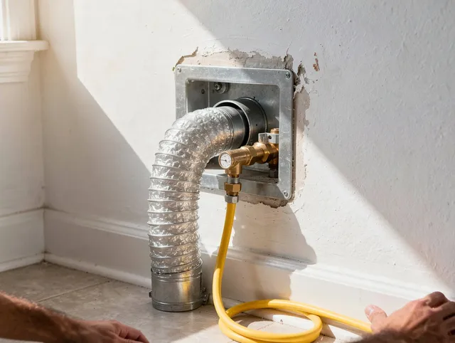 Fort Carson Dryer Vent Cleaning certified technician performing specialized gas dryer vent cleaning in Fort Carson